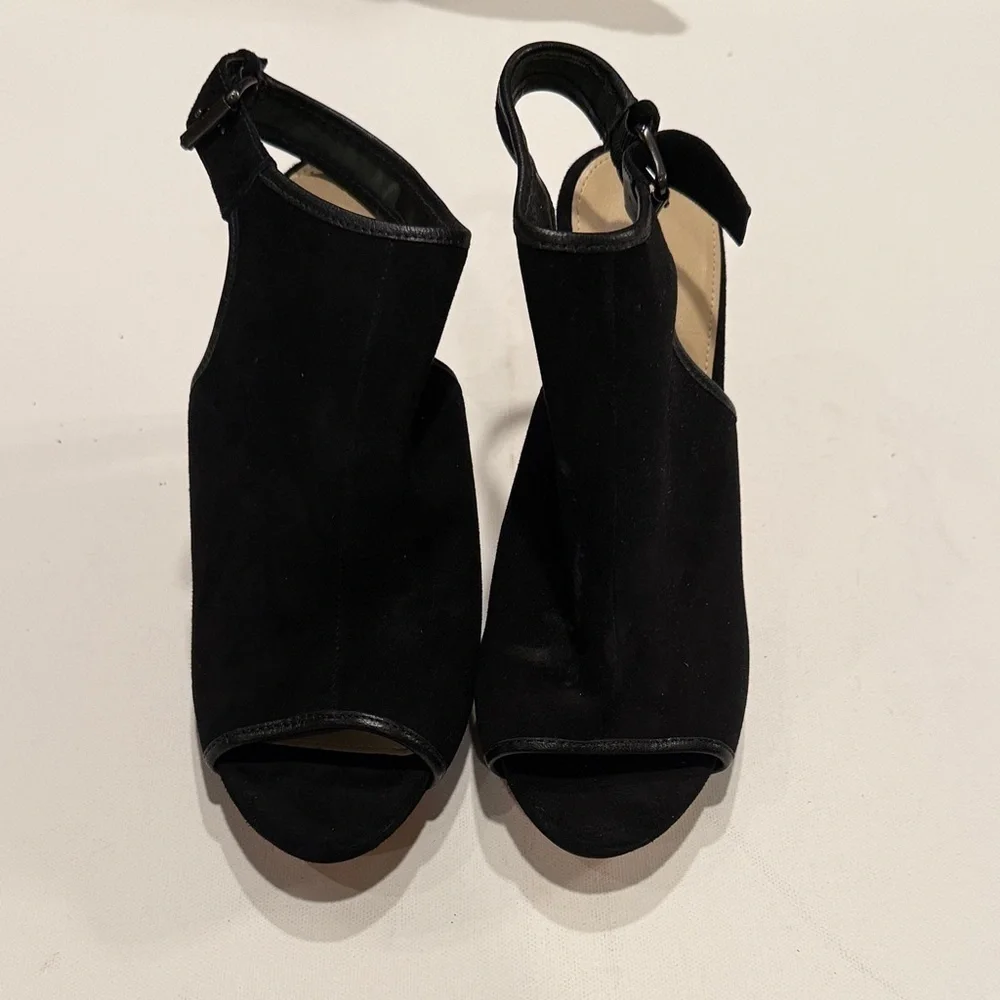 Via Spiga Black Peep-Toe Heels